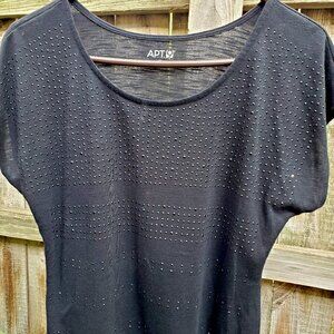 Black rhinestone striped top